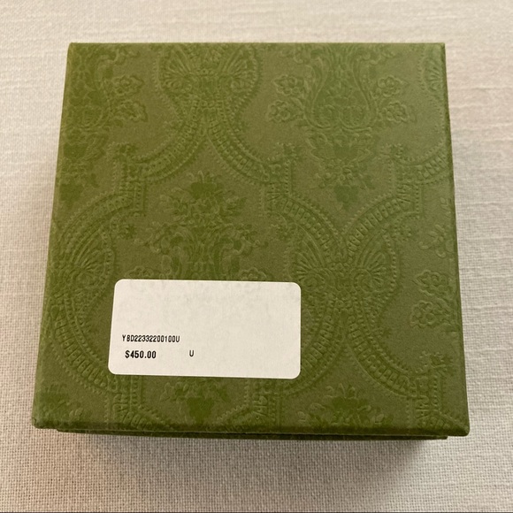 GUCCI Large Square Pendant Necklace Signature Trademark Logo Silver $450 New box - Picture 13 of 16